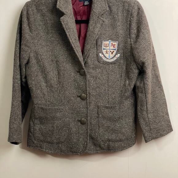American Eagle Outfitters M/M wool blazer gray dark academia fall schoolgirl - Picture 3 of 9
